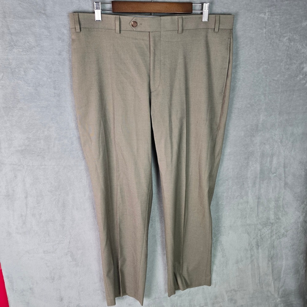 Ralph Lauren Mens 36x30 Dress Pants Taupe Brown Flat Front Straight Leg Stretch